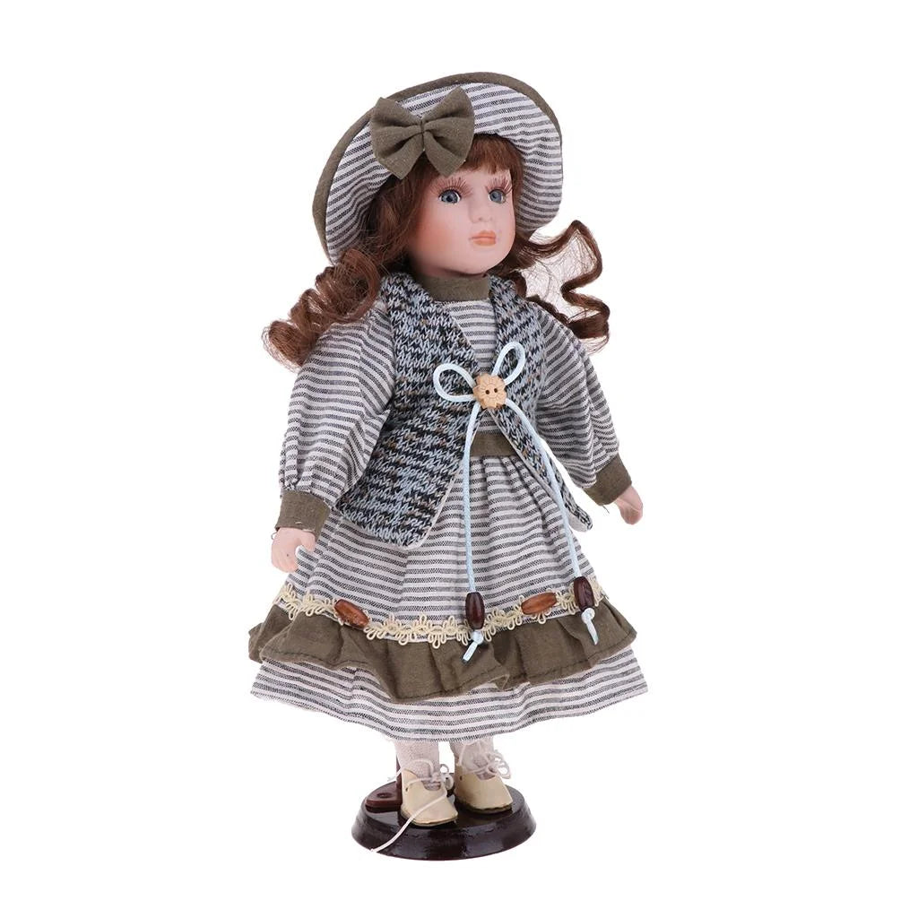 30cm Porcelain Girl Doll Figure R439