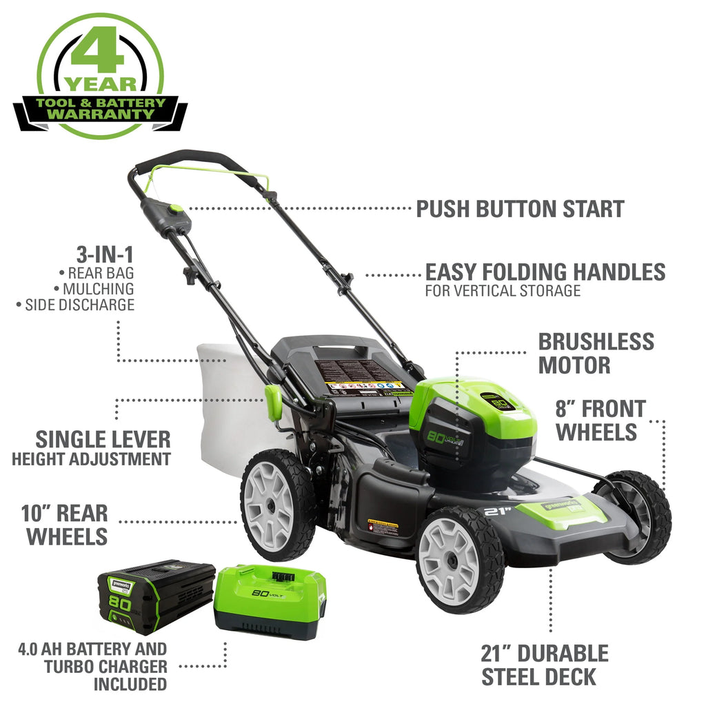 80V 21 Push Mower with 4Ah Battery & Charger B709174