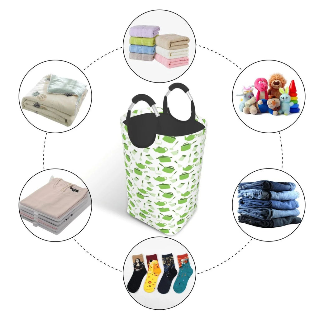 Large Canvas Fabric Collapsible Laundry Hamper X8447