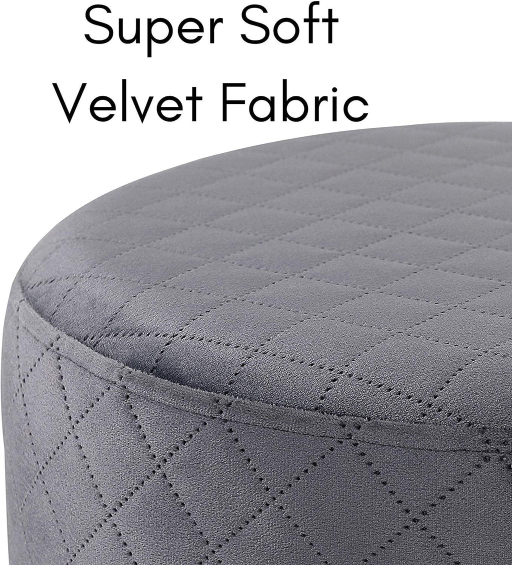Round Velvet Ottoman Foot Stool B237195