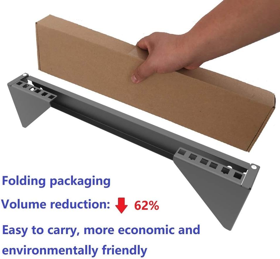 2U Folding 19 Inches Cold Rolled Steel Wall Mountable Vertical Rack Pack of 2 C880651