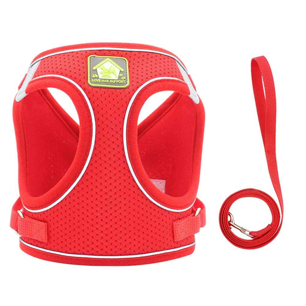 Soft Mesh Reflective Adjustable Dog Harness and Leash Set I130
