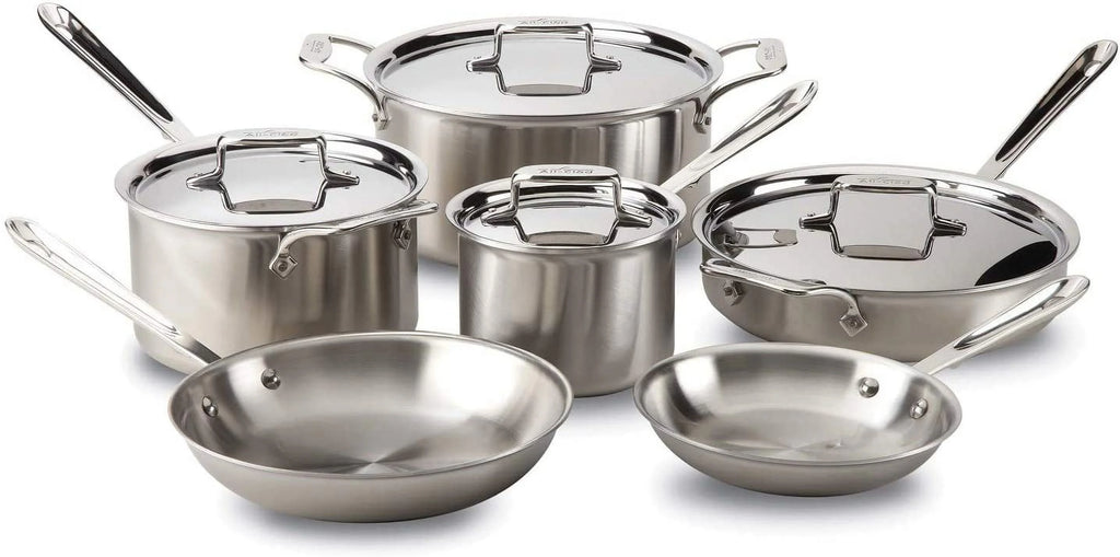 5-Ply Brushed Stainless Steel Cookware Set 10 Piece B41586