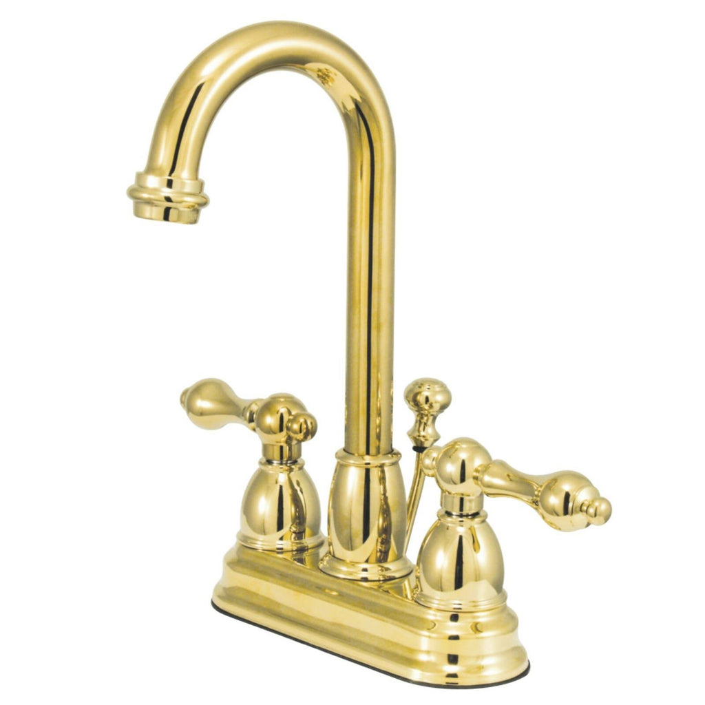 Two Handle Centerset Lavatory Faucet with Pop-Up Polished Brass U27013