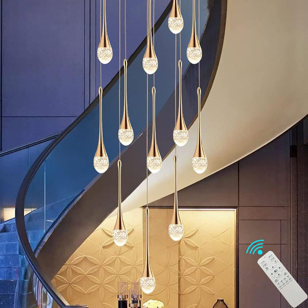 High Ceiling Dimmable Crystal Chandelier with LED Bulb Z1233