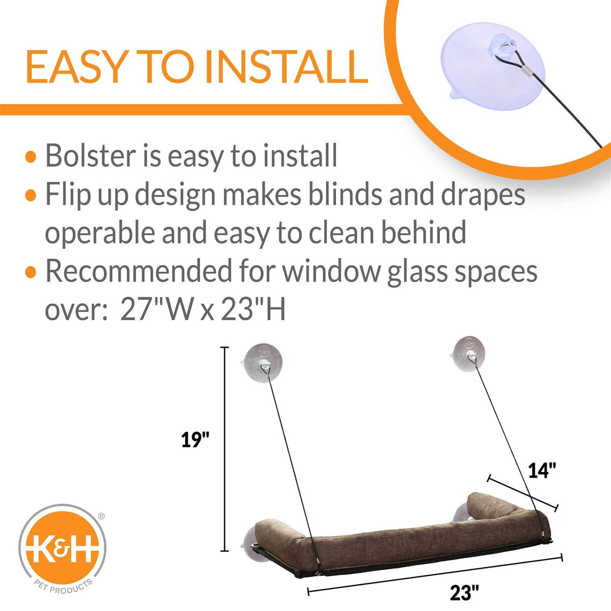 Cat Window Perch with Bolster E152