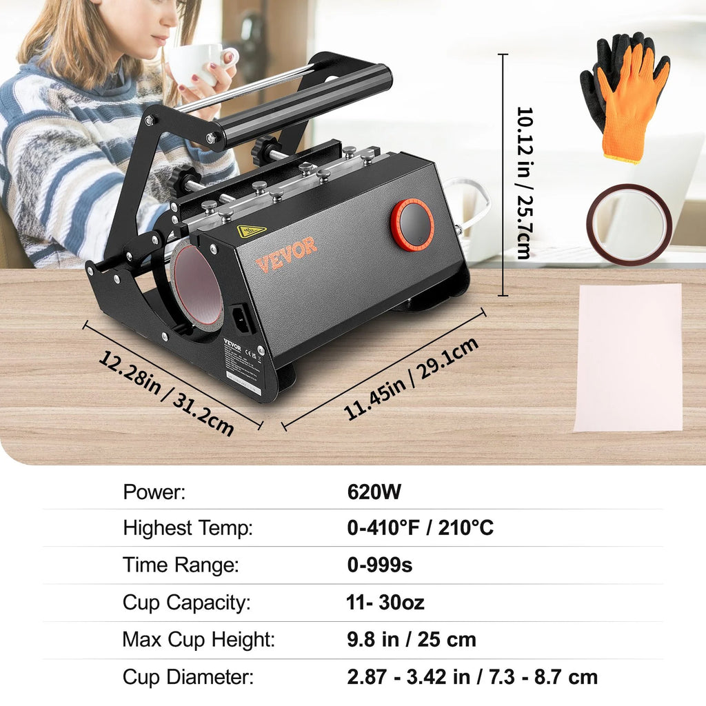 30oz Mug Heat Press Machine Sublimation Transfer for Straight Skinny Tumblers F71142