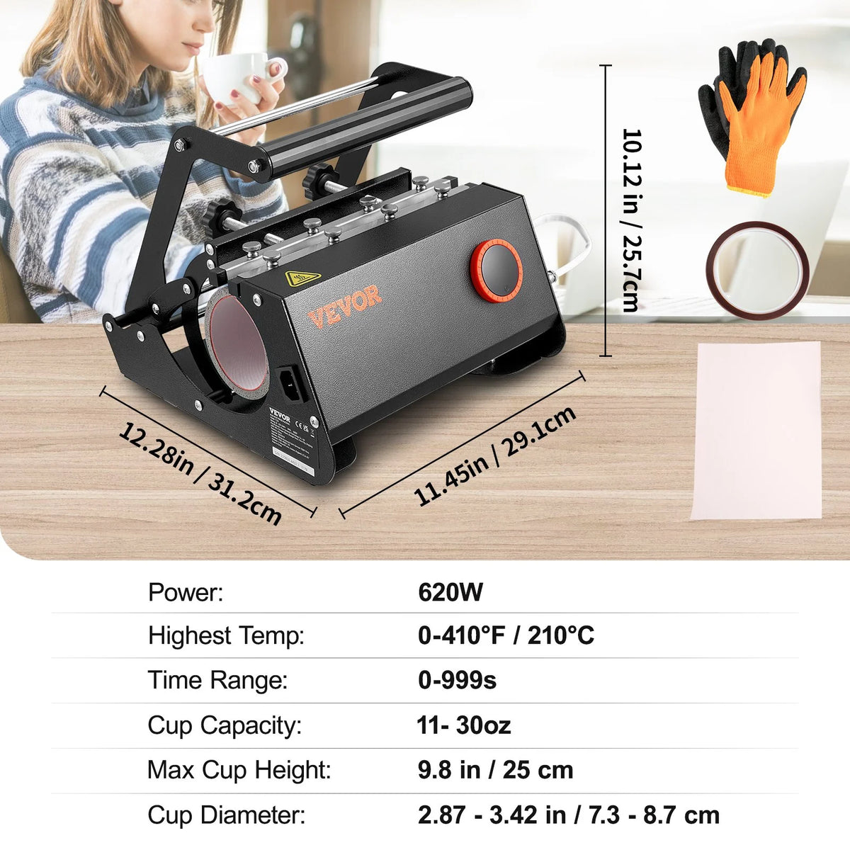 30oz Mug Heat Press Machine Sublimation Transfer for Straight Skinny Tumblers F71142