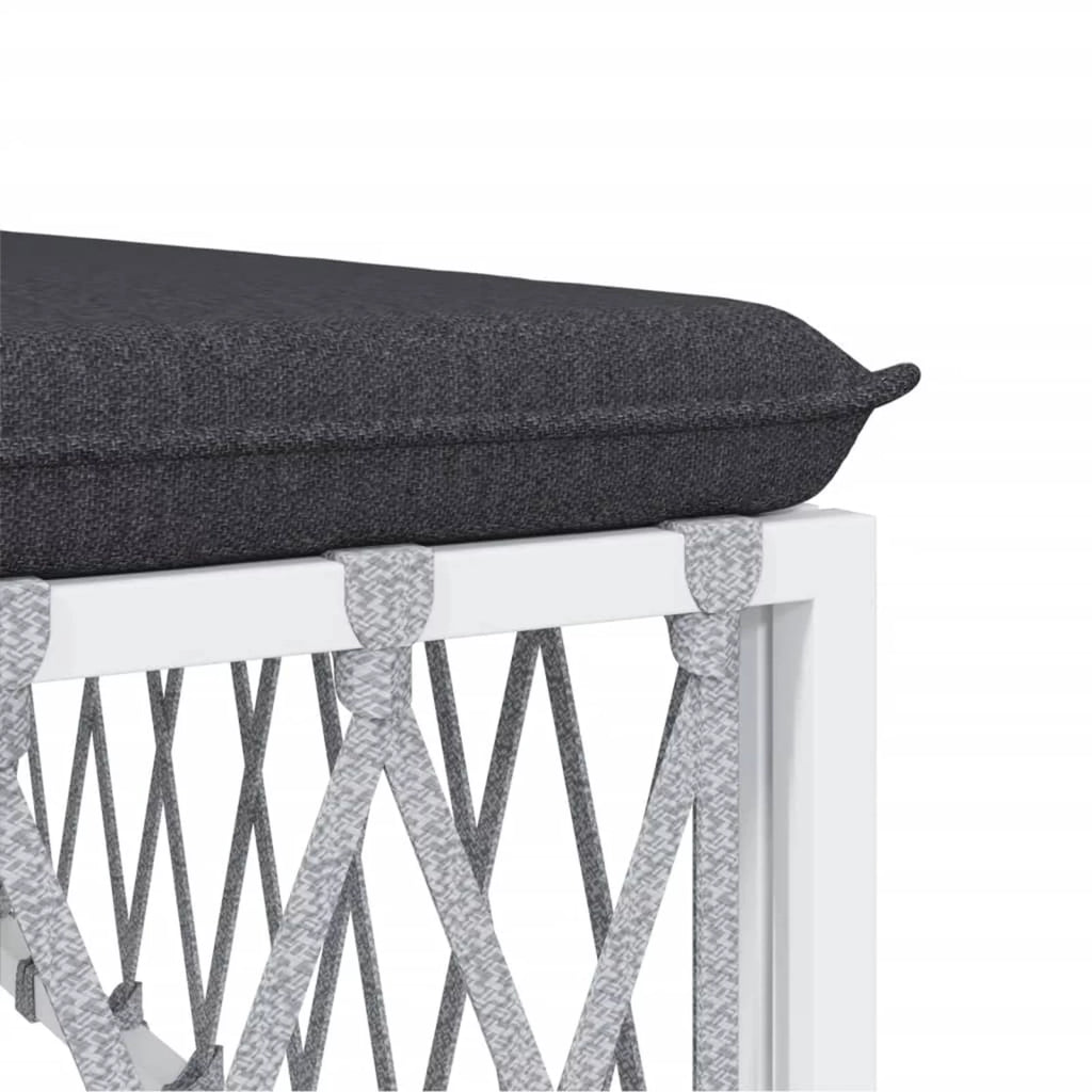 6 Piece Patio Set with Cushions White Steel S786626