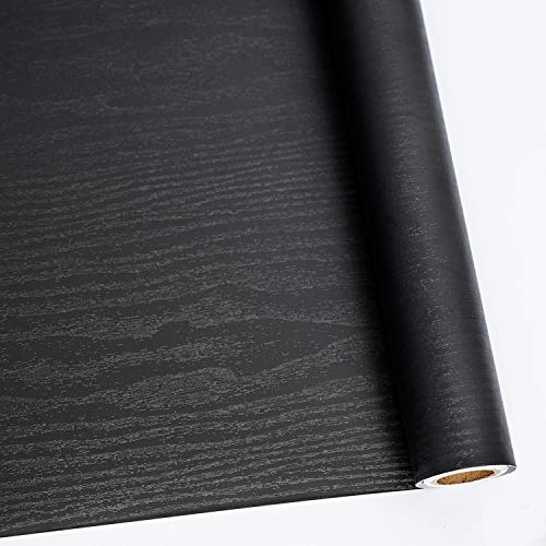 Black Wood Wallpaper Self-Adhesive Contact Paper V164946