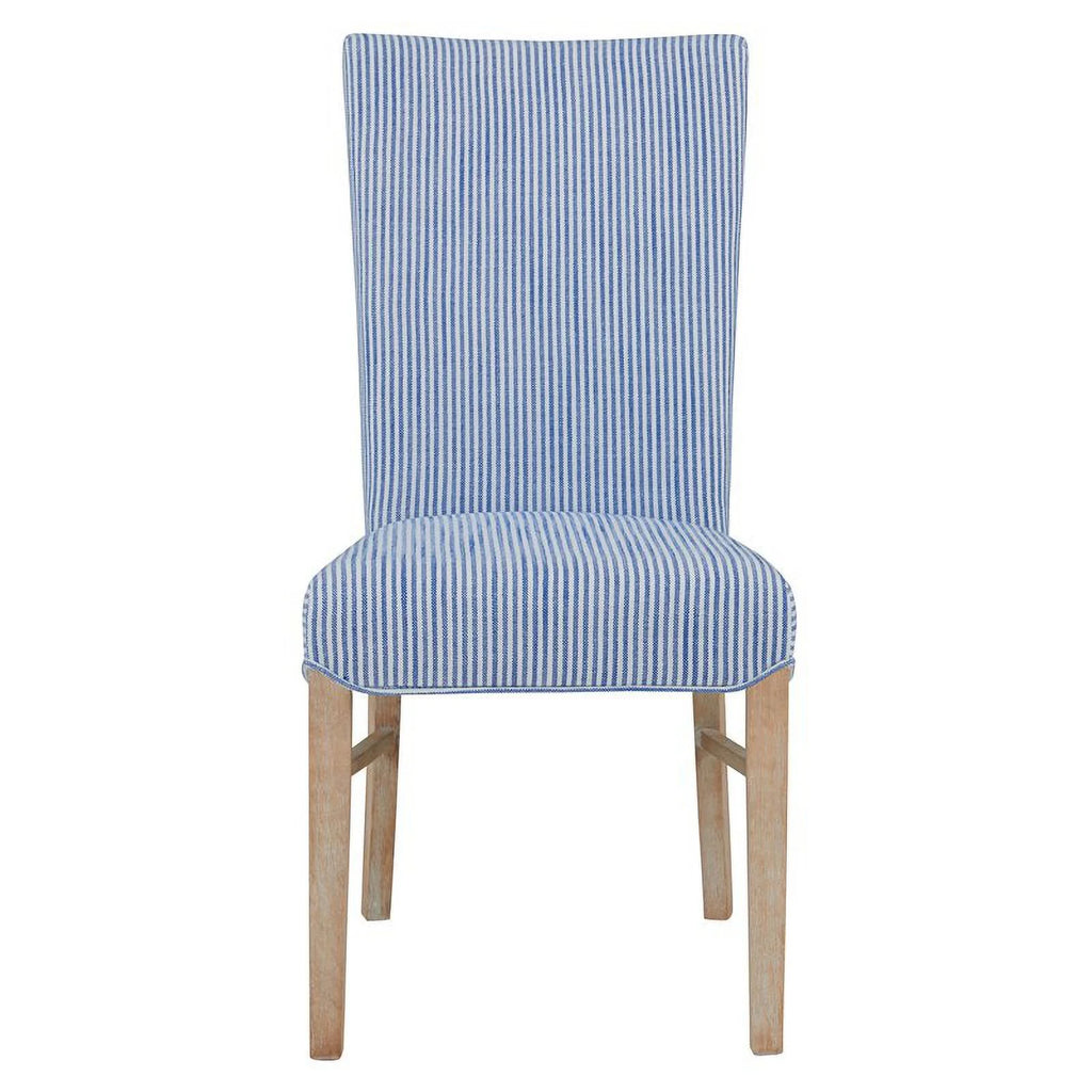 Blue Stripes Fabric Chair Set of 2 T90389