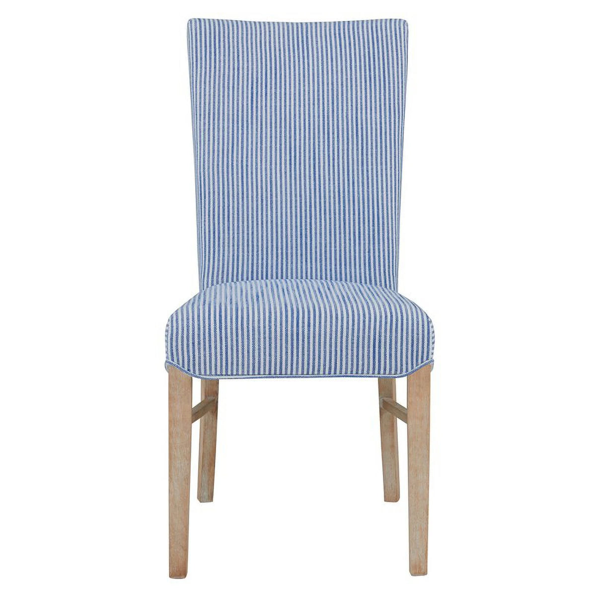 Blue Stripes Fabric Chair Set of 2 T90389