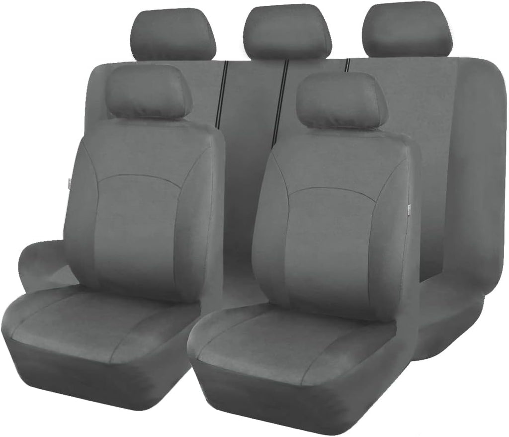 Black Purple Polyester Car Seat Covers Full Set Low Back Pack of 2 H6740