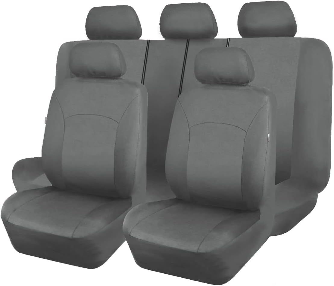 Black Purple Polyester Car Seat Covers Full Set Low Back Pack of 2 H6740
