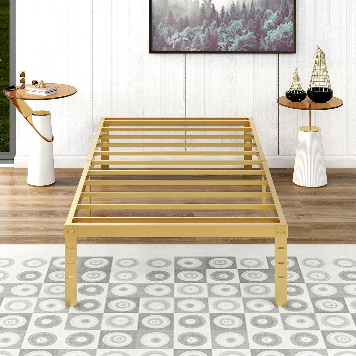 Twin Size 14 Inch Metal Platform Bed Frame J285724