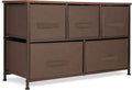 Brown 5-Drawer Storage Cabinet with Steel Frame Z3096