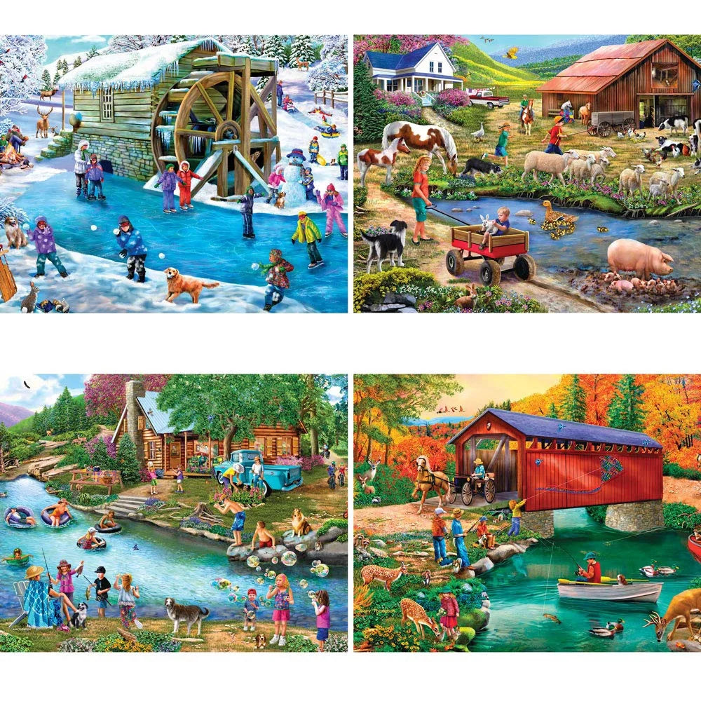 4-In-1 Multi-Pack 300 Piece Jigsaw Puzzles Q14997