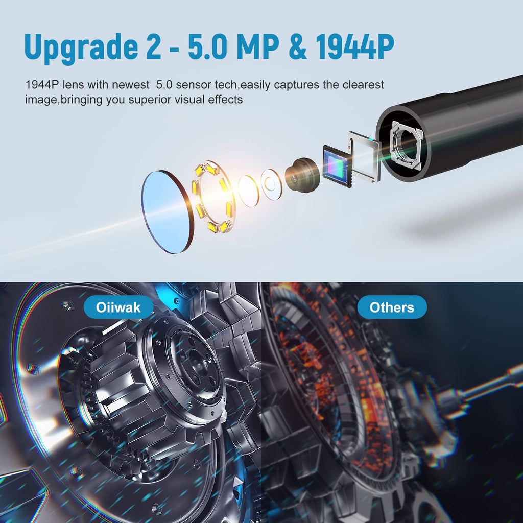 16.5FT 5MP 1944P HD Industrial Endoscope with 4.3'' IPS Screen I3117