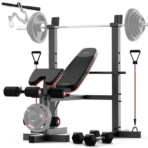 6 in 1 Weight Bench Set with Leg Extension and Preacher Curl F480760
