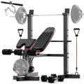 6 in 1 Weight Bench Set with Leg Extension and Preacher Curl F480760