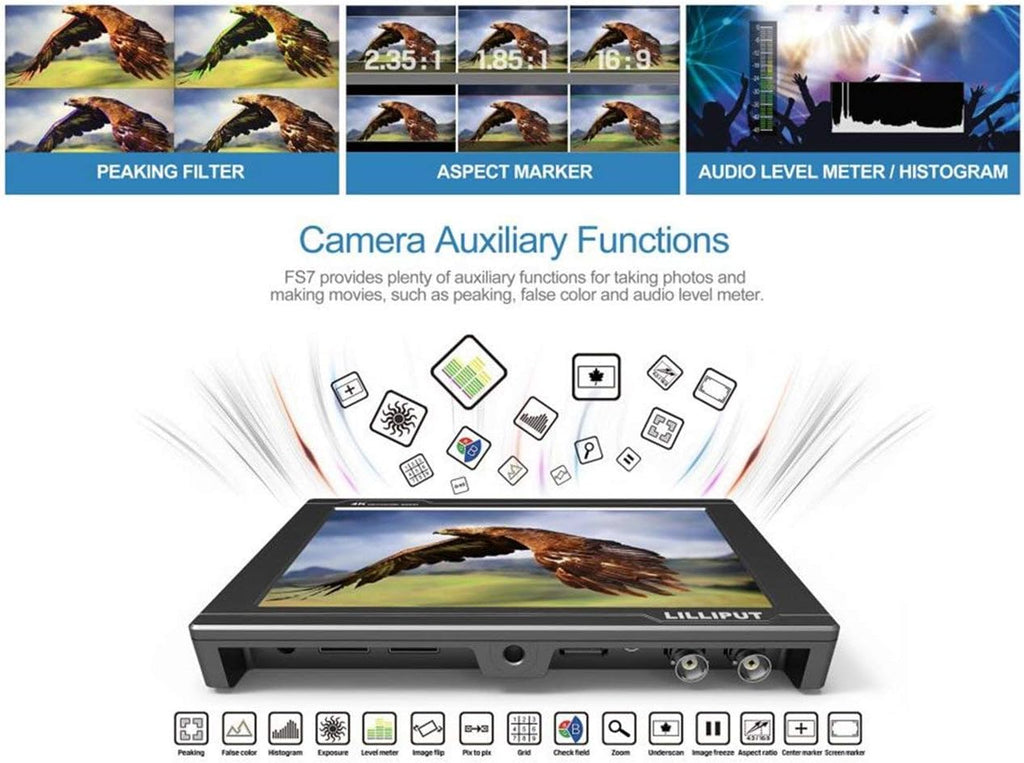 7 inch Metal Full HD 1920x1200 4K HDMI 3G-SDI On Camera Field Monitor D4013