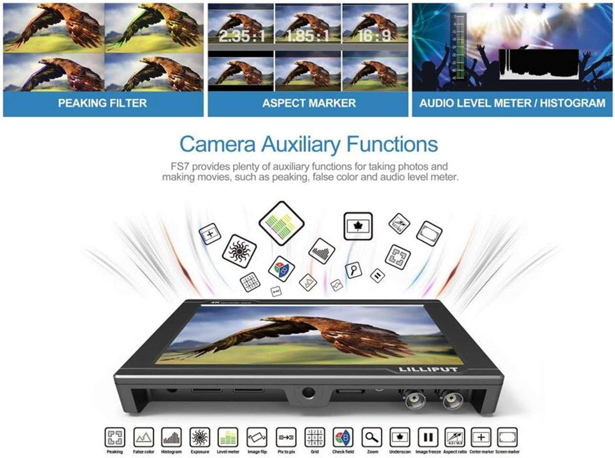 7 inch Metal Full HD 1920x1200 4K HDMI 3G-SDI On Camera Field Monitor D4013