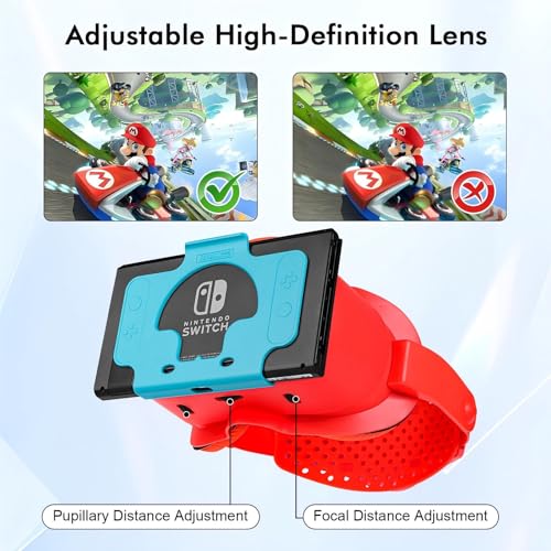 Red & Blue VR Headset with Adjustable HD Lenses and Head Strap O26688