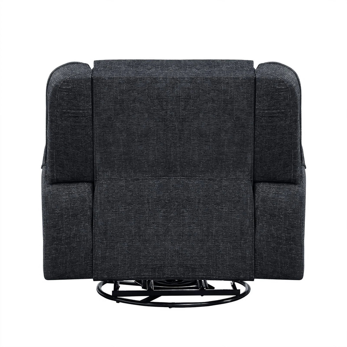 Ebony Chenille Upholstered Swivel Reclining Chair T8774