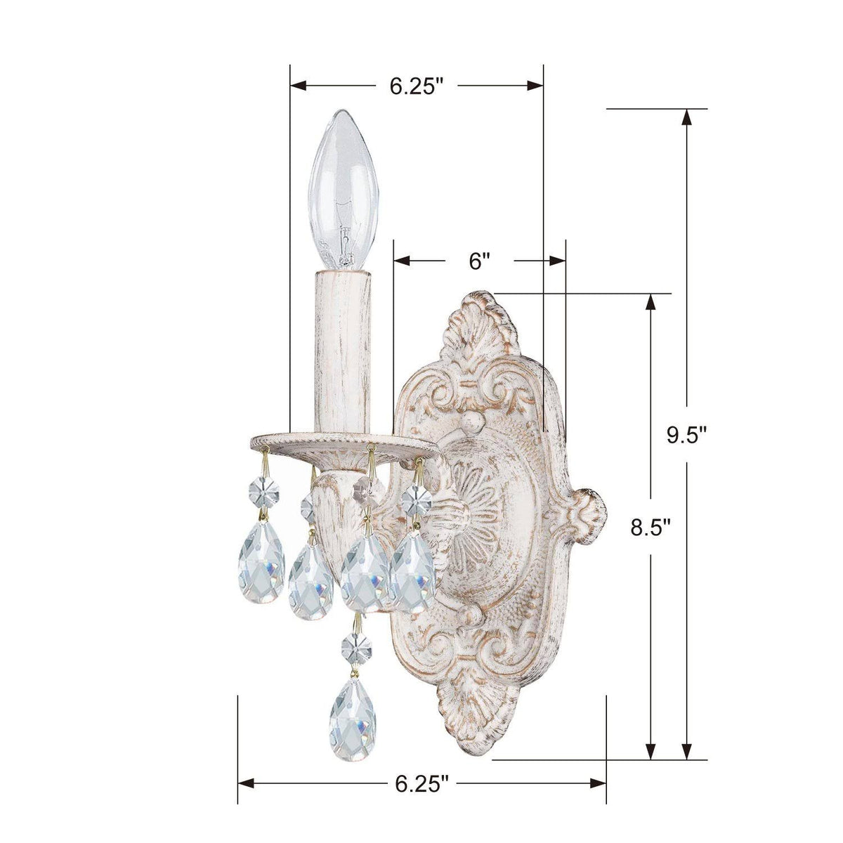 White Crystal Sconce R215