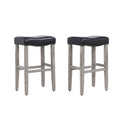 Leather Saddle Bar Stool Set of 2 L67206