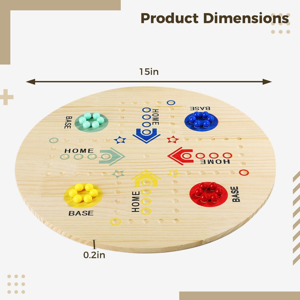 Double-Sided Marble Board Game with 36 Marbles & 8 Dices O359