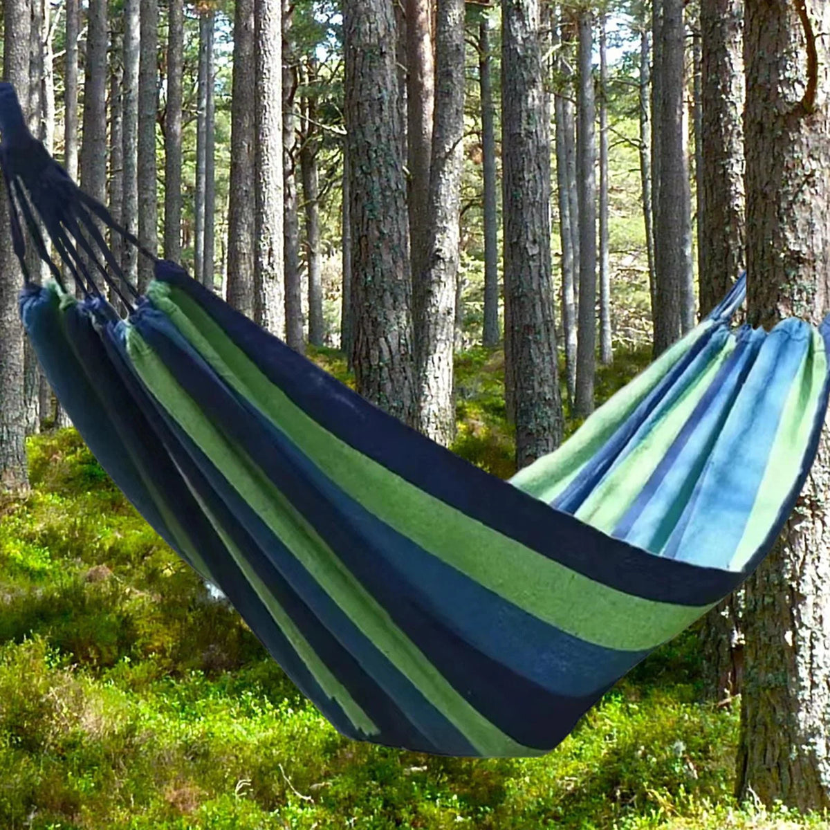 Blue Canvas Camping Hammock 190x80cm S21872