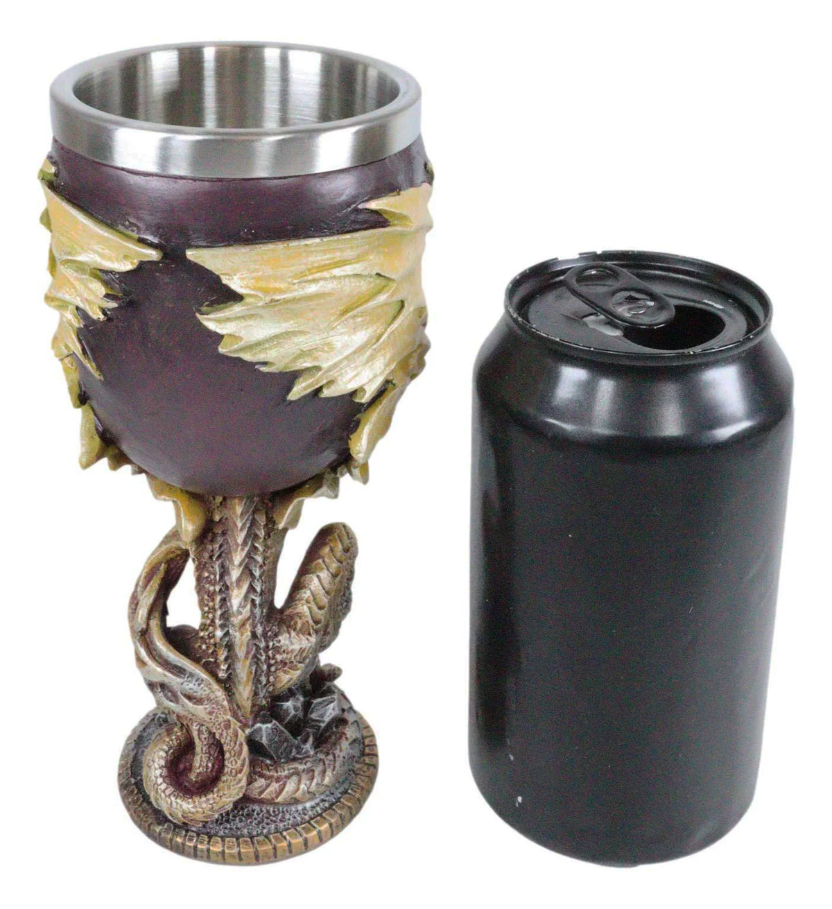 Maroon And Gold Dragon Wine Goblet 5oz H76501