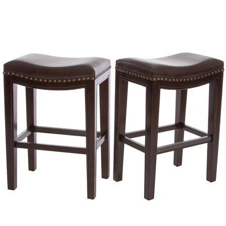 Brown Backless Counter Stools (Set of 2) I332