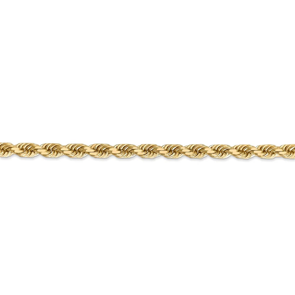 Real 14kt Yellow Gold 4.5mm Diamond Cut Rope Chain with Lobster Clasp L582771