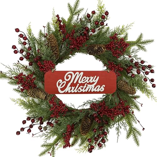 Artificial Christmas Wreaths with Berry Pine Cones Pine Needles W712183