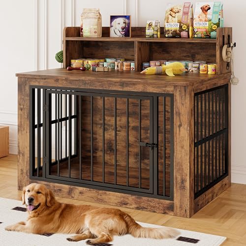 Extra Large Wooden Dog Crate with Storage T15350