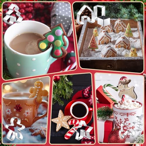 7 Pcs Stainless Steel Christmas Mug Topper Cookie Cutters F634