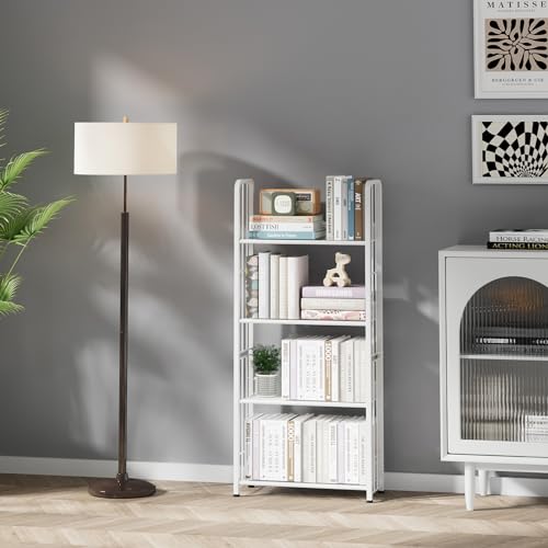 White 5 Tiers Tall Bookshelf Z9556