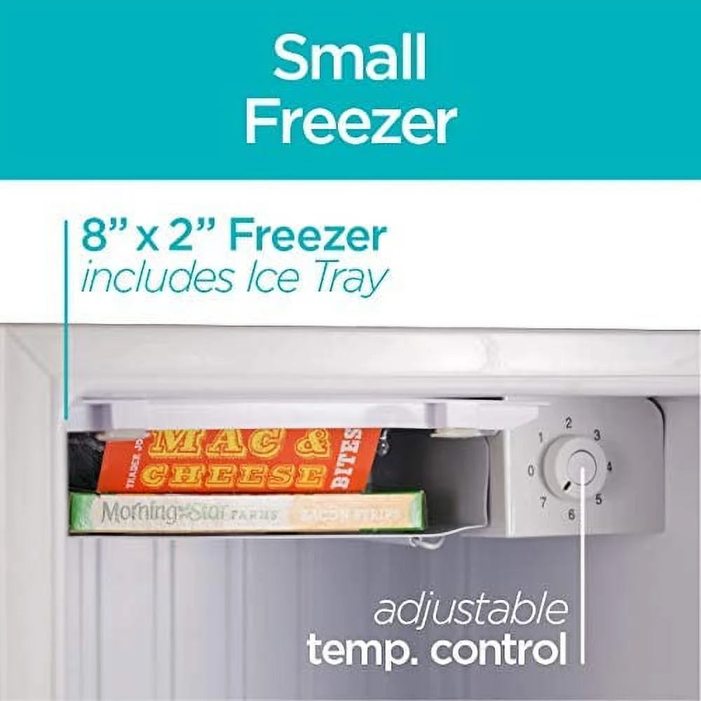 Compact Energy Star Single Door Mini Fridge with Freezer, 1.7 Cubic Ft., White C122
