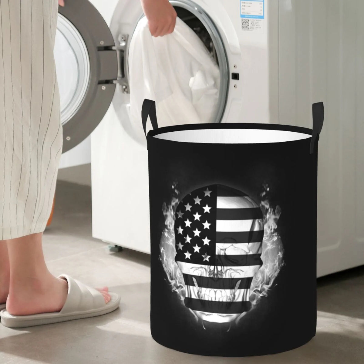 Collapsible 62L Black Laundry Basket M6881