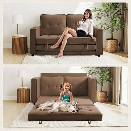 Dark Blue Convertible Sleeper Sofa A7929