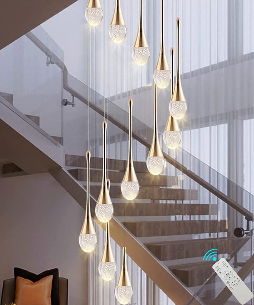 High Ceiling Dimmable Crystal Chandelier with LED Bulb Z1233