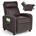 Adjustable PU Leather Kids Recliner with Side Pockets (Beige) E386784