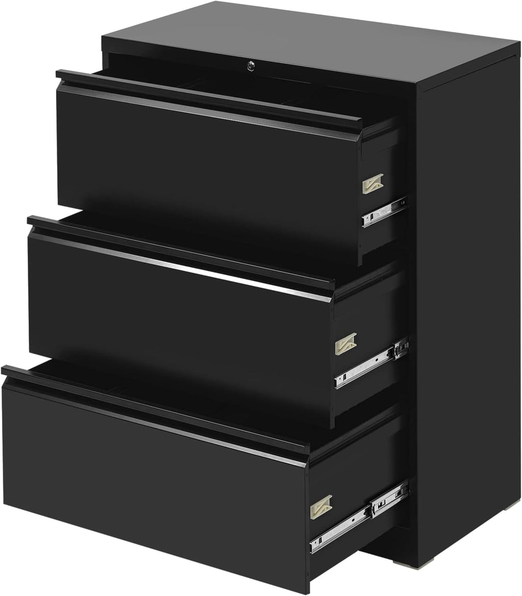 White 4 Drawer Metal Lateral File Cabinet with Lock E5704