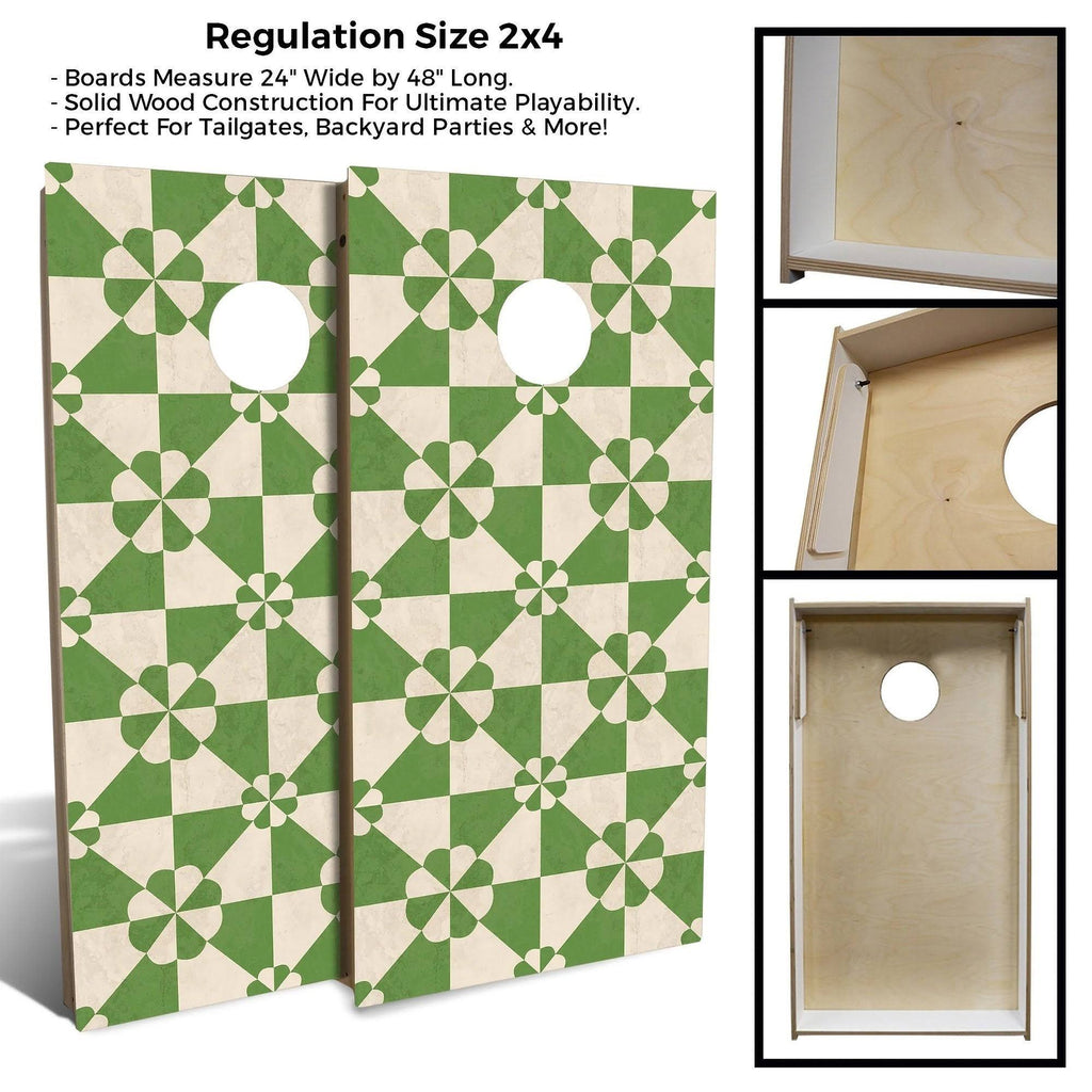 Green Tile Cornhole Set with Carrying Case C156045