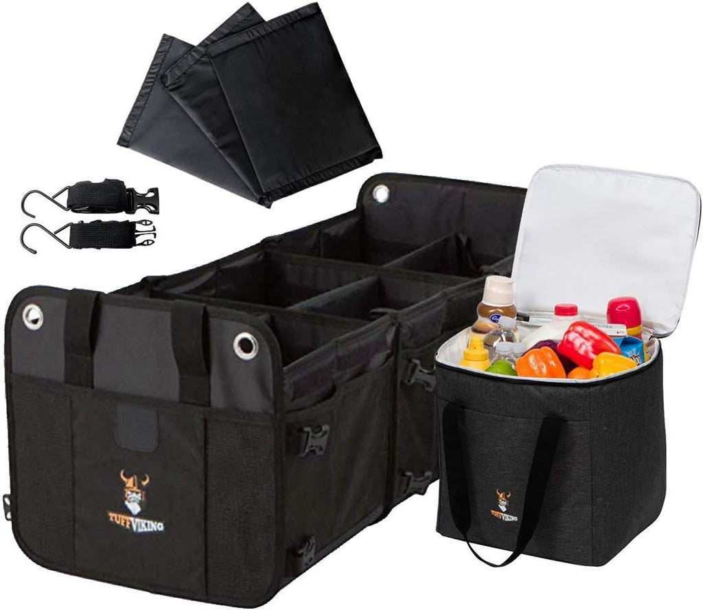 Large 3 Compartment SUV Trunk Organizer with Cover E6330