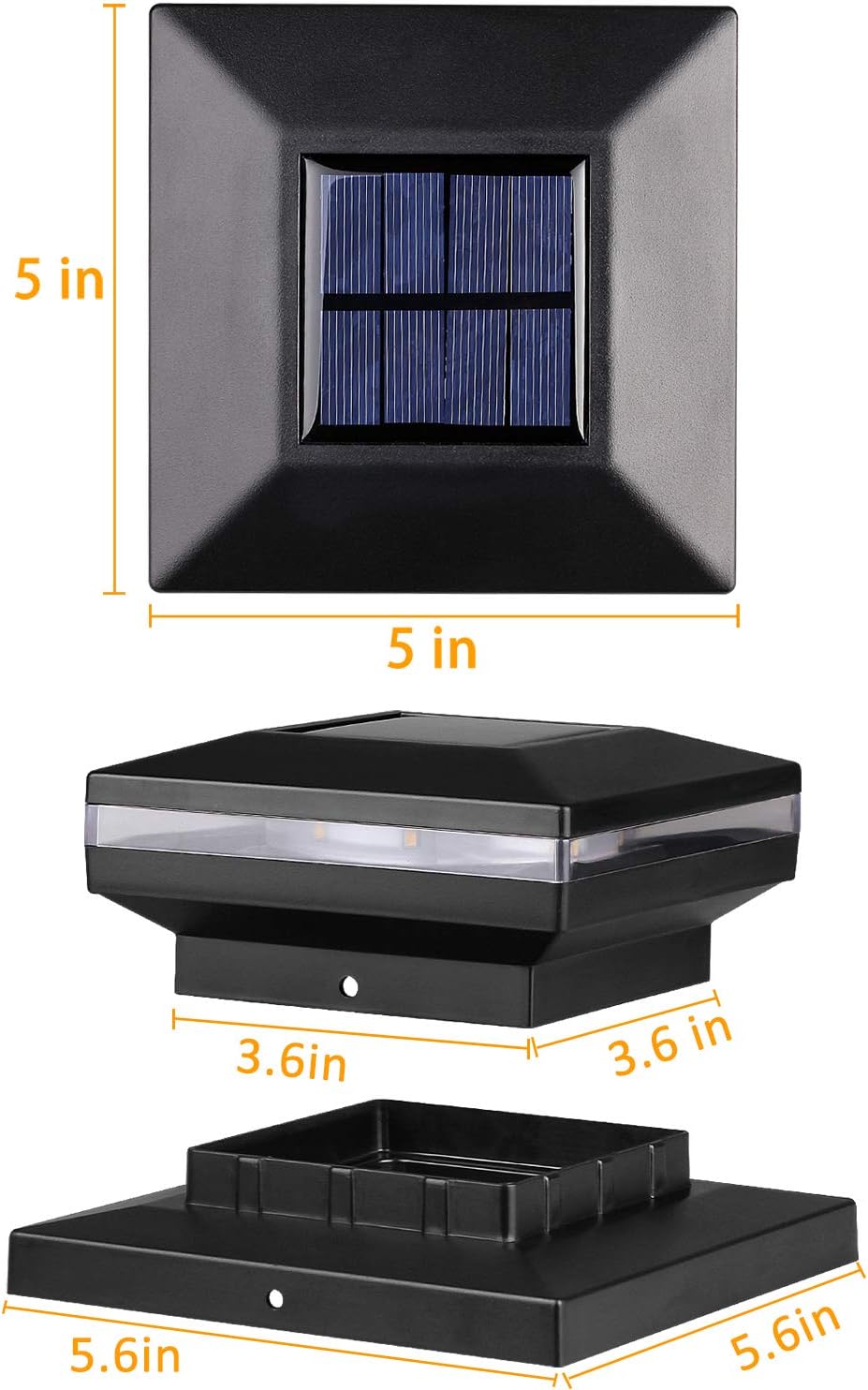 Waterproof Solar Post Cap Lights 4 Packs R717232