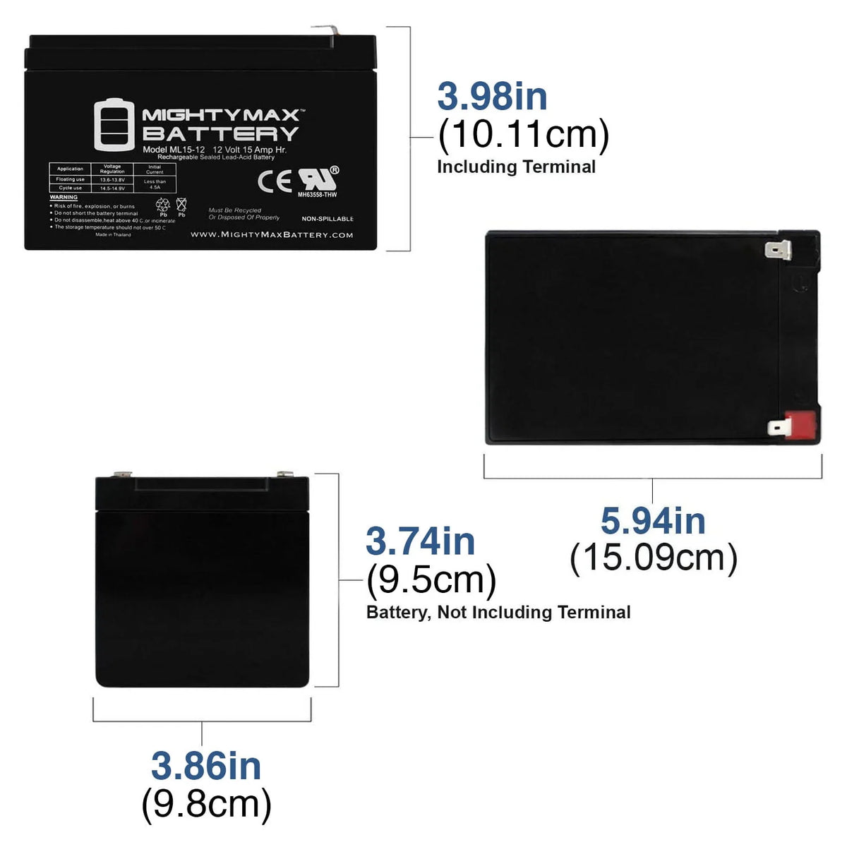 12V 15AH Replacement Battery H7308