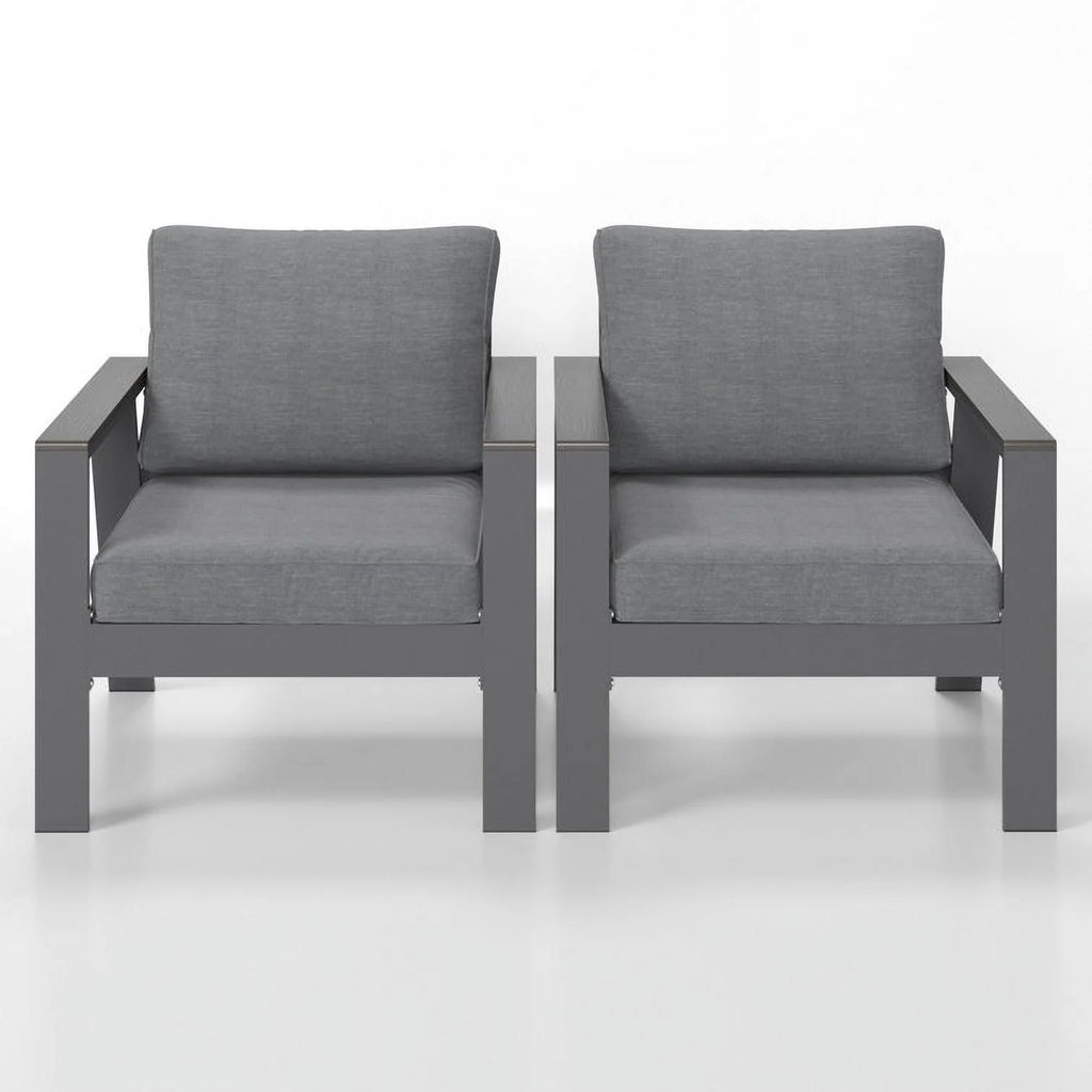 Aluminum Patio Chair Set of 2 Grey K58295